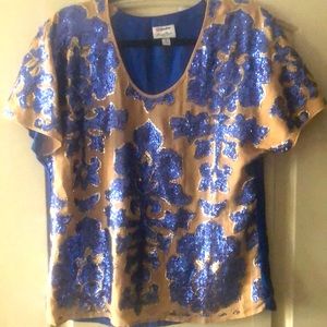 Tracy Reese for Neiman Marcus  short sleeve sequin top